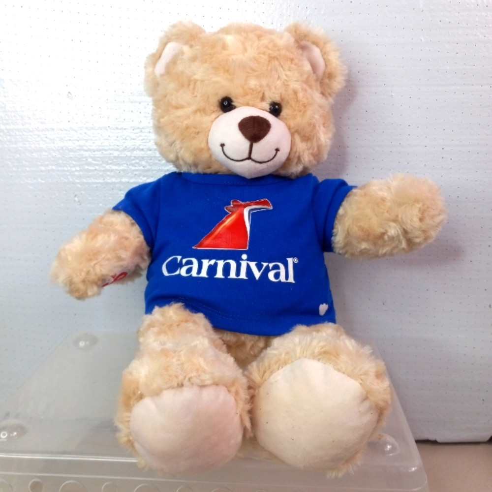 Carnival Cruise Build-A-Bear Beige Teddy Bear with Blue Shirt
